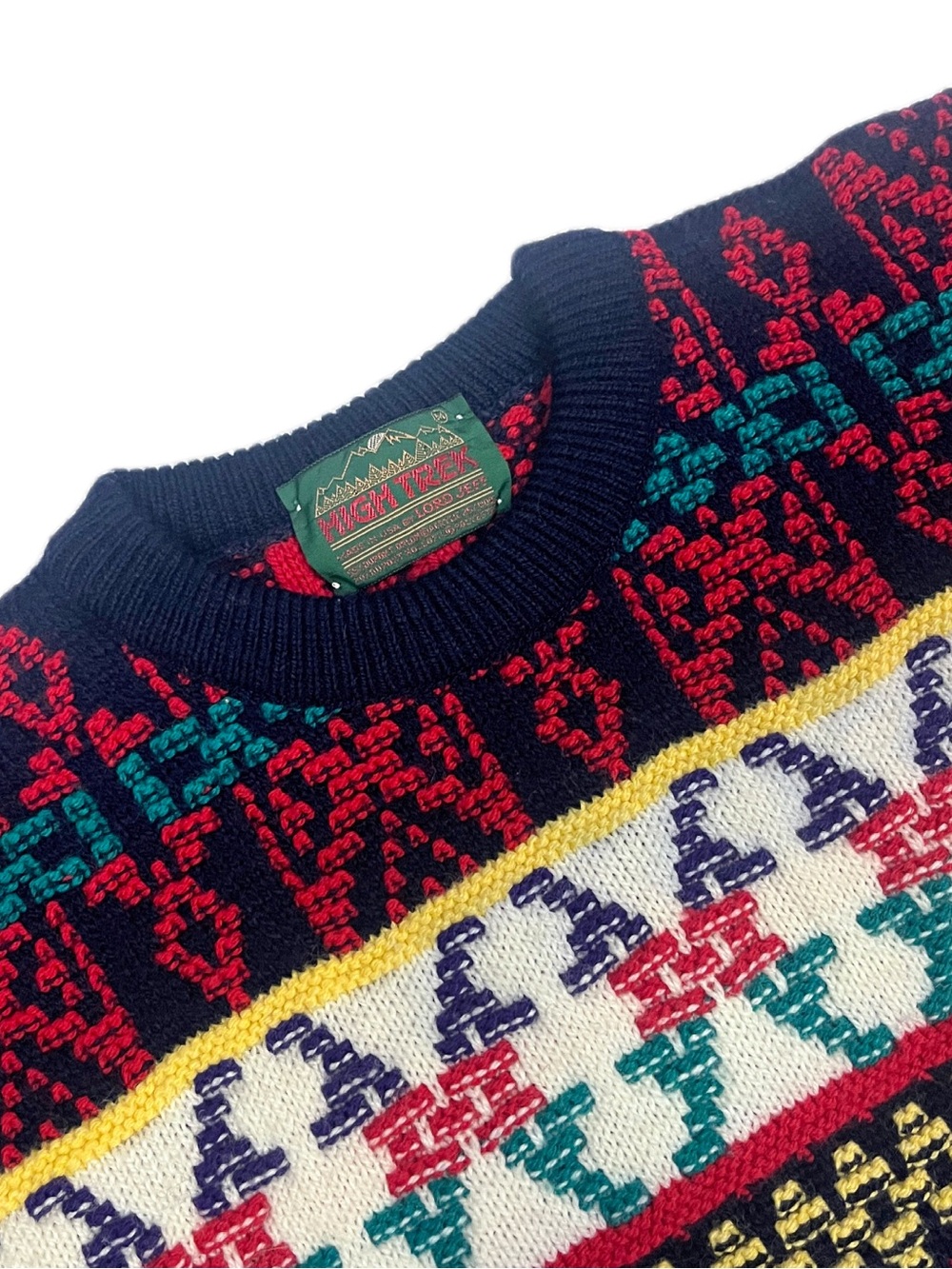 Vtg 80’s Lord Jeff HighTrek Men’s M Wool Blend Fair Isle Pullover Sweater
